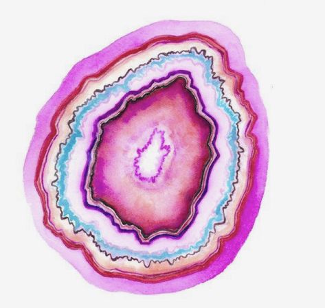 Agate Art, Crystal Drawing, Geode Art, Watercolor Sketchbook, Watercolor Inspiration, Crystal Art, Art Techniques, Watercolor Illustration, Art Classes