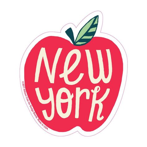 New York Illustration, New York Tattoo, Nyc Tattoo, Apple Stickers, Voyage New York, Scrapbook Printing, Scrapbook Stickers Printable, The Big Apple, Cute Cartoon Drawings