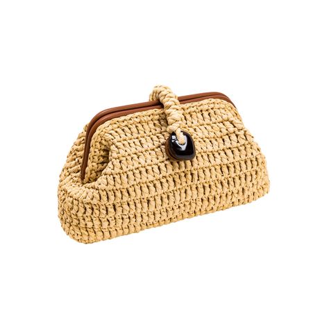 Versatile hand-weaved raffia interplays with supple tan leather, creating a seamless appearance of muted colors redefining summer sophistication. Large dollops of natural spiral stones call to mind nature's beauty with striking hues of understated elegance. Add a note of incredible style utilizing rustic, warm shades reminiscent of the sand and desert. Made in Italy Tuscan Summer, Raffia Clutch, Trending Handbags, Woven Raffia, Natural Tan, Mens Jewelry Bracelet, Muted Colors, The Sand, Pouch Bag