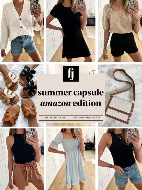 Amazon Date Night Outfit Summer, Amazon Capsule Wardrobe 2023, Capsule Wardrobe Amazon, Amazon Capsule Wardrobe, Beach Capsule Wardrobe, Capsule Wardrobe Women, Spring Summer Capsule Wardrobe, Capsule Wardrobe Pieces, Date Night Outfit Summer