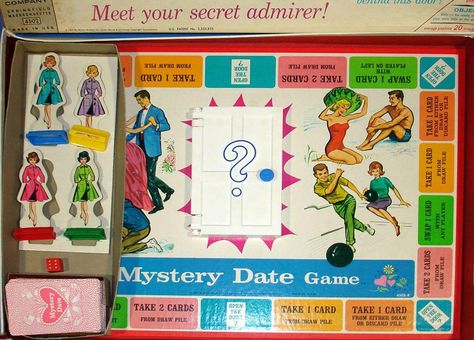 Mystery Date (1960's) Mystery Date Game, Vintage Toys For Sale, Mystery Date, 60s Toys, 1960s Toys, Barrel Of Monkeys, Vintage Nostalgia, Secret Admirer, Milton Bradley