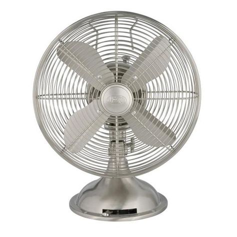 Hunter 12-in 3-Speed Indoor Desk Fan at Lowe's. Featuring an all-metal construction, a powerful 3-speed Hunter motor, wide oscillation, and adjustable tilt, Hunter’s 12” Retro table fan Hunter Fans, Table Fans, Portable Fans, Steel Desk, Classic Desk, Pedestal Fan, Portable Desk, Retro Fan, Metal Desk