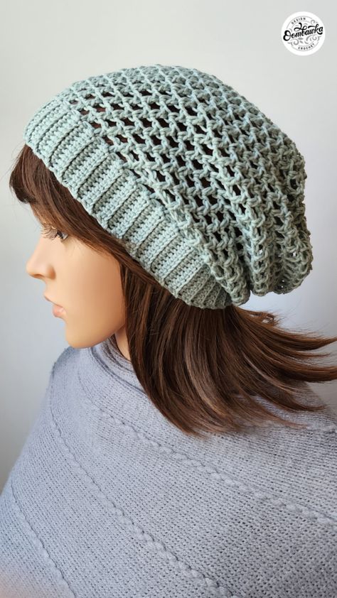 Summer Slouch Hat, a free crochet pattern in sizes toddler to adult. Slouch Hat Pattern Free, Crochet Slouchy Hat Free Pattern, Crochet Slouchy Beanie Pattern, Slouch Hat Crochet Pattern, Crochet Slouch Beanie, Slouchy Hat Crochet Pattern, Slouch Hat Pattern, Slouchy Hat Pattern, Crochet Beanie Pattern Free