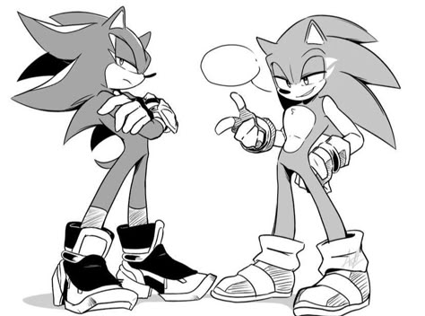 Sonic X Shadow Fanart, Sonic Reference, Shadow Fanart, Draw Sonic, Sonic Drawing, How To Draw Sonic, Shadow X Sonic, Sonic Y Shadow, Shadow And Sonic