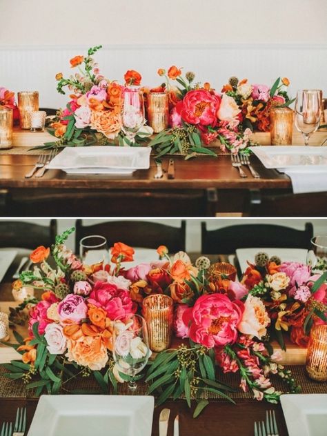 Pink Tablescape, Wedding Table Games, Flowers And Candles, Pink And Gold Wedding, Boda Mexicana, Deco Floral, Wedding Tablescapes, Wedding Table Centerpieces, Tropical Wedding