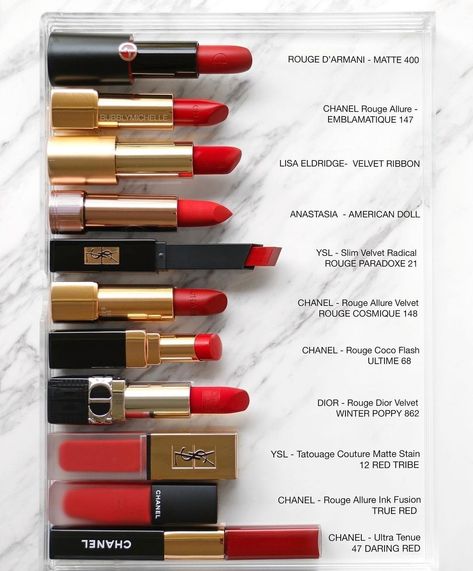 Winter Lipstick Colors, Lipstick Guide, Winter Lipstick, Red Lip Stain, Fast Makeup, Mac Lipstick Shades, Sultry Makeup, Professional Makeup Kit, Best Red Lipstick