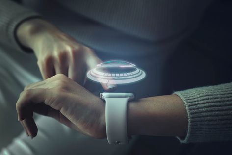 Hologram Watch, Hologram Technology, Futuristic Watches, Wellness Tracker, High Tech Gadgets, Green Technology, Smart Home Automation, Innovative Technology, Smart Speaker