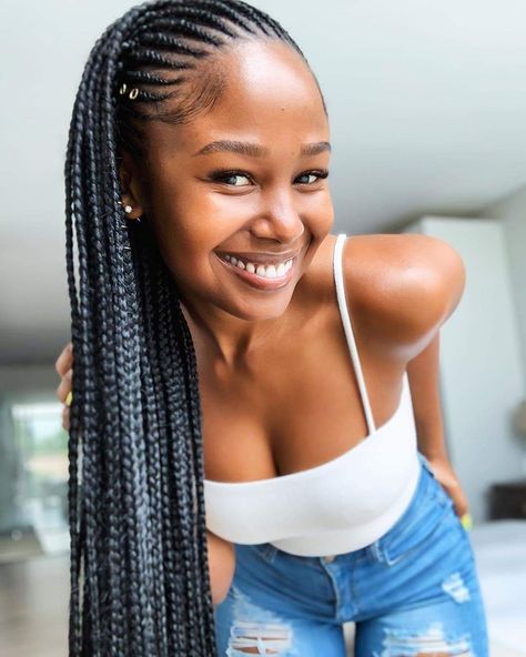 Braids hairstyle on Vanessa 💇🏾‍♀️ ____________________________________________ 👸🏿 @vanessamatsena •  •  •  •  • ____________________________________________ #ZenMagazine #ZenMagAfrica #african #ZenMagazineAfrica #braids #braidstyles #braidseason #braidstyle #longbraids #hairstyles #hairbraiding Two Step Braids, Braids For Black, African Hair Braiding Styles, Two Step, Pelo Afro, Cool Braid Hairstyles, Girls Hairstyles Braids, Girls Braids, Braids For Black Women