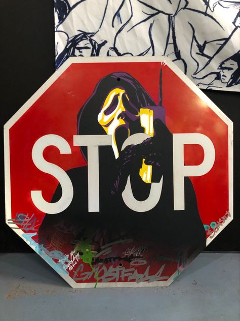 Street Sign Art, Whats Wallpaper, Posca Art, Graffiti Style Art, Stop Sign, Cool Ideas, Graffiti Lettering, Mini Canvas Art, Grand Theft Auto