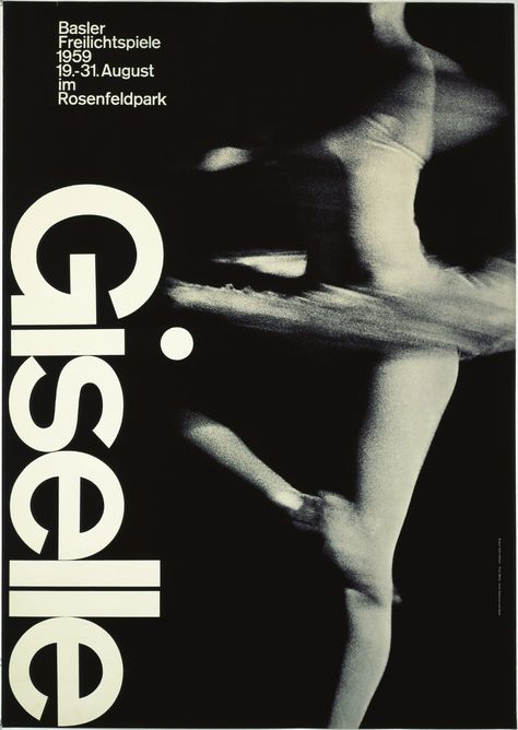 Armin Hofmann. Giselle, Basler Freilichtspiele. 1959 | MoMA Armin Hofmann, International Typographic Style, Graphic Design Style, Swiss Style, Plakat Design, Swiss Design, International Style, Design Movements, Font Design