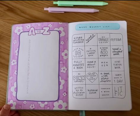 Rachel Catherine Reading Journal, Adulting Journal, A To Z Reading Challenge, Bookish Journal, Book Journal Layout, Book Bujo, Manga Journal, Agenda Scrapbook, Bujo 2023