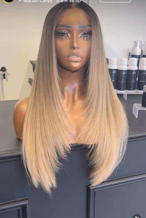 Blonde Wig Layers, Blonde Wig With Layers, Cornrows Braids For Black Women, Ashy Blonde, Honey Blonde Hair, Blonde Hair Looks, Hair Laid, Hair Ponytail Styles, Colored Wigs