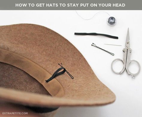 Black and brown + how to get hats to stay on your head Hat Pins How To Use, Hat Clip Diy, Popular Leggings, Petite Bloggers, Fashion Style Tips, Sewing Hats, Ear Pieces, Extra Petite, Clear Nail