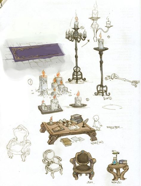 2010 Background, Dragon Nest, Props Concept, Props Art, Chan Lee, Object Drawing, Fantasy Props, Game Props, Scene Design