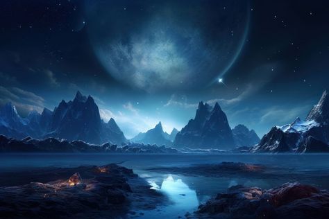 Moon in sky horizon night landscape panoramic. | premium image by rawpixel.com Moon In Sky, Star Galaxy, Moon Images, Sky Moon, Night Landscape, Moon, Wallpapers, Quick Saves