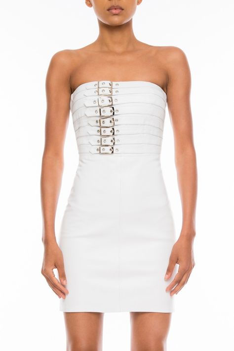 #Manokhi white leather dress ,available now online on www.manokhi.com White Leather Dress, Leather Dress, White Leather, One Shoulder Dress, One Shoulder, Cocktail Dress, Mini Dress, Formal Dresses, Leather