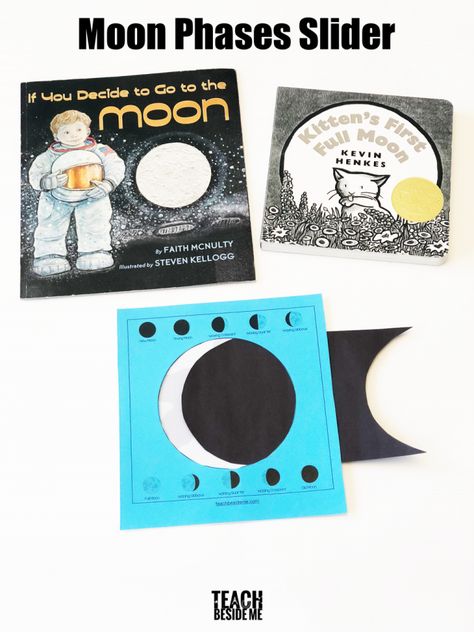 Looking for a fun moon phases activity for teaching kids? Check out this moon phase slider and some favorite books about the moon! Magnet Stem, Fraction Flowers, Marshmallow Toothpick, Moon Phases Activity, Oreo Moon Phases, Telescope Craft, Moon Phases Activities, Gratitude Game, Ancient Science