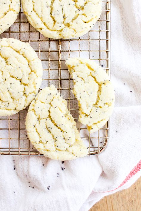 Poppyseed Cookies Poppyseed Cookies, Almond Poppyseed, Almond Poppyseed Muffins, Cookies Dough, Moon Cookies, High Altitude Baking, Poppy Seed Muffins, Chewy Sugar Cookies, Easy Cookie Recipes