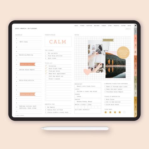 Digital Planners – planlyplanners Monthly Vision Board, Planner Minimal, Monthly Meal Planner, Minimal Boho, Pet Hotel, Time Tracker, Page Layouts, Find Balance, Boho Theme