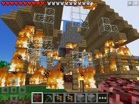 (W2) DON'T PLAY WITH FIRE Minecraft PE Nostalgic Minecraft, Minecraft Aesthetic, Play With Fire, Burning House, All Minecraft, Minecraft Pocket Edition, Minecraft Pe, Pocket Edition, Green Apple