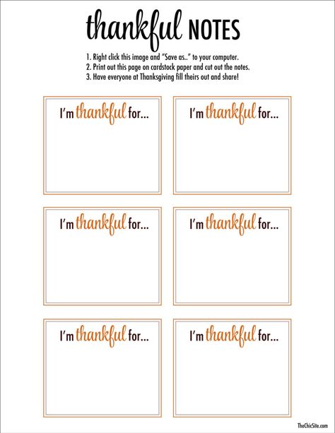 What Im Thankful For Free Printable - The Chic Site Gratitude Cards Free Printable, Thankful Template, Thankful Cards, Thankful Printable, World Map Printable, Printable Note Cards, Free Thanksgiving Printables, Cats Paw, Gratitude Cards