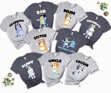 Bluey Birthday Tshirts, Bluey Party Shirts, Bluey Birthday Boy Shirt, Bluey Birthday Party Tshirts, Bluey Birthday Party Shirts, Bluey Birthday Party Outfit, Bluey Birthday Outfit Boy, Bluey Birthday Party One Year Old, Bluey Birthday Shirts For Family