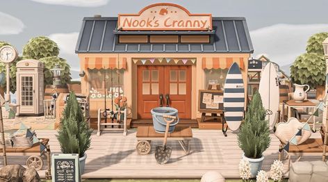 Nooks Cranny, Animal Crossing Game, Coastal Towns, Beach Theme, How To Decorate, Tropical Beach, Beach Themes, Cottage Core, Animal Crossing