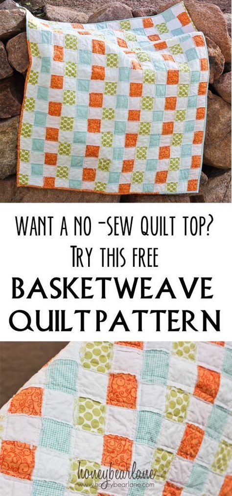 BASKETWEAVE QUILT PATTERN No Sew Quilt, Sew Quilt, Jelly Roll Quilt Patterns, Quilt Sewing Patterns, Easy Quilt, Jellyroll Quilts, Strip Quilts, Rag Quilt, Free Quilting