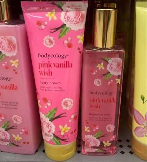 Pink Vanilla Wish, Bodycology Perfume, Bodycology Products, Vanilla Body Wash, Pink Vanilla, Body Hygiene, Bath And Body Works Perfume, Silky Skin, Shower Skin Care