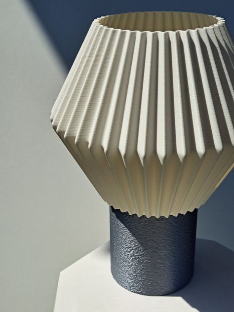 3D printed table lamp from eco friendly material - PLA (biodegradable), produced from renewable resources like corn and sugarcane, printed layer by layer. Material is perfect for bringing eco friendly products to your home or office. It's sustainable character supports our mission to support a cleaner and healthier environment. Every lamp shade are unique, printed 5+ hours. Suitable for LED bulbs. 3d Printed Lamp, Cool Table Lamps, Cozy Office, 3d Lamp, 3d Printed Objects, Design Table, Night Lamp, Healthy Environment, Night Lamps