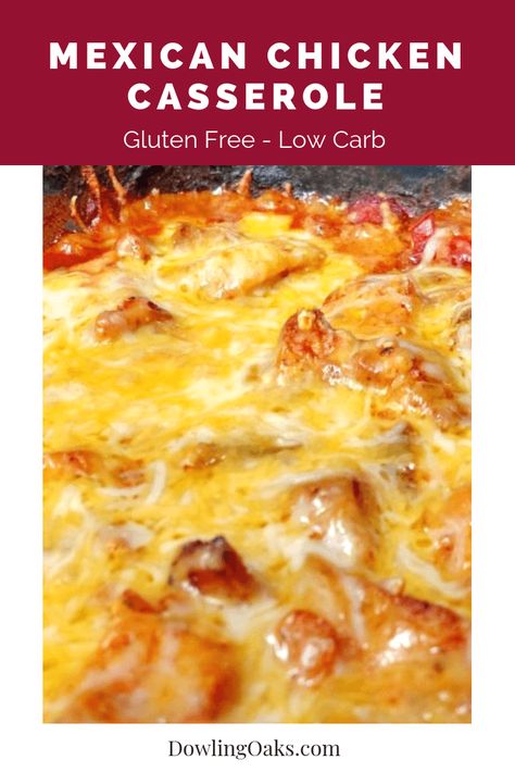 I used to think that comfort foods were a thing of the past when I became gluten free. But this GF low carb Mexican chicken casserole is a simple one pot meal that is my go to when I want/need my Mexican fix. #healthyrecipes #onepotmeals #dowlingoaks Gluten Free Mexican Food, Gf Casserole, Low Carb Mexican Chicken, Easy Mexican Chicken Casserole, Gluten Free Casseroles, Easy Mexican Chicken, Gluten Free Mexican Recipes, Casserole Gluten Free, Gluten Free Mexican