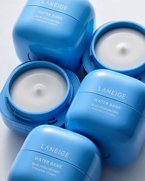 🌊 Dive into Hydration with LANEIGE Water Bank Blue Hyaluronic Intensive Cream! 🌊 Quench your skin's thirst with LANEIGE's latest innovation, the Water Bank Blue Hyaluronic Intensive Cream. Infused with Blue Hyaluronic Acid, this cream provides deep hydration, strengthens the skin barrier, and promotes a plump, dewy complexion. Perfect for all skin types, it’s your ultimate ally for radiant, healthy-looking skin. 🌟 Key Benefits: 💧 Deep, long-lasting hydration 🛡️ Strengthens skin barrier ✨ En... Laneige Water Bank Blue Hyaluronic, Packaging Skincare, Realistic Wishlist, Laneige Water Bank, Dream Makeup, Products Photography, Glow Recipe, Beauty Products Photography, Photography Styling