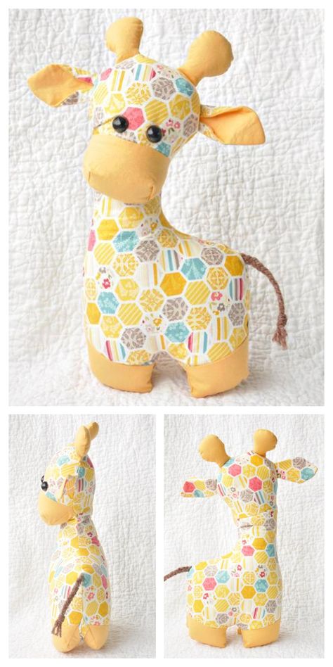 Safari Stuffed Animals, Stuffed Giraffe Pattern Free, Easy Sewing Stuffed Animals, Fabric Animals Patterns Free Sewing, Free Stuffed Animal Patterns Sewing, Free Stuffed Animal Patterns, Giraffe Sewing Pattern, Toy Giraffe, Stuffed Giraffe