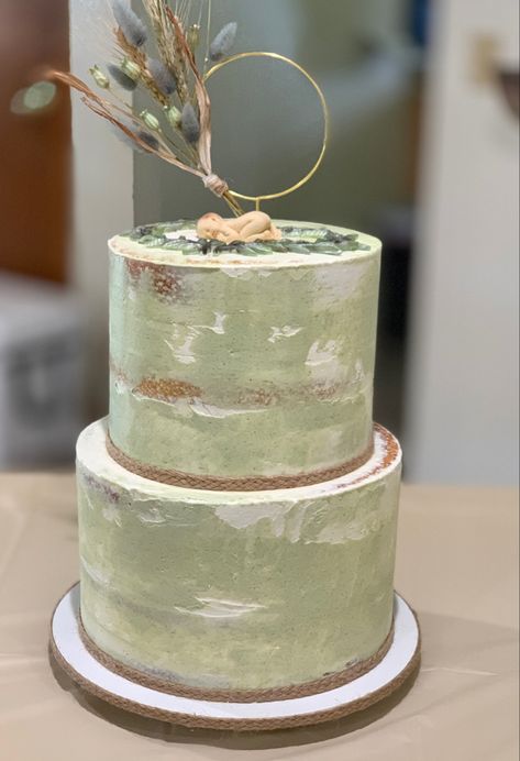 Olive Green Baby Shower Cake, Sage Green Cake Ideas, Sage Green Birthday Cake, Sage Green Cake, Green Birthday Cakes, Koala Birthday, Flower Topper, Champagne Cupcakes, Butterfly Birthday Cakes