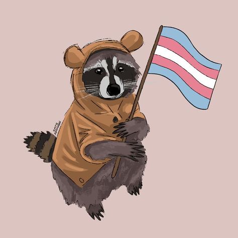 Pride raccoon! :D #art #artist #illustration #photoshopart #digitalart #digitalpainting #cartoon #raccoon #animal #cute #pride #lgbt #lgbtq #queer #lgbtartist #lgbtart #cutelgbtart #prideart #rainbow #sticker #print #gay #bi #pan #trans #nonbinary #ace #lesbian Lesbian Pride Animals, Lgbtq Animals, Pride Raccoon, Queer Wallpaper Aesthetic, Nonbinary Art, Cartoon Raccoon, Trans Nonbinary, Raccoon Drawing, Raccoon Art