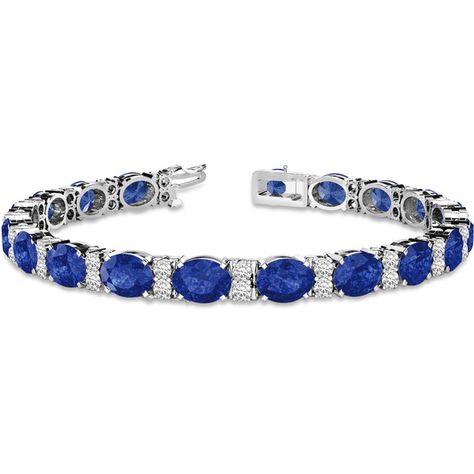 Allurez Diamond & Oval Cut Sapphire Tennis Bracelet 14k White Gold... (32.890 BRL) ❤ liked on Polyvore featuring jewelry, bracelets, 14k jewelry, 14k tennis bracelet, white gold jewellery, white gold bangle and fancy jewelry Sapphire Tennis Bracelet, 1920s Jewelry, Bracelets Diamond, Birthstone Gems, White Gold Bangle, Diamond Bangles, 14k Rose Gold Bracelet, Jewellery Diamond, Colored Engagement Rings