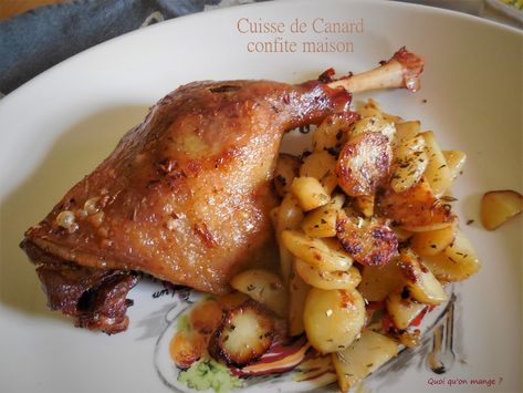 Cuisses de canard confites maison – Quoi qu'on mange ? Confit Duck Leg, Duck Confit, Duck Recipes, Chicken Dishes Recipes, French Food, Tempura, Poultry Recipes, Alsace, Chicken Dishes