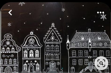 Christmas Window Painting Houses, Chalk Art Christmas, Christmas Window Decoration, Christmas Window Painting, Christmas Stage, Window Drawing, Christmas Window Display, Winter Window, Christmas Window Decorations