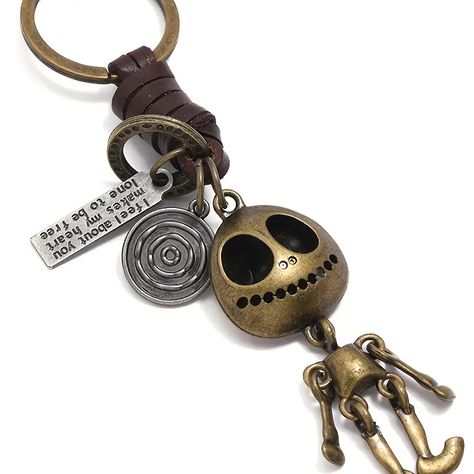 intage Artificial Jew Skull Keychain, Ghost Cartoon, Embellished Bags, Retro Accessories, Punk Vintage, Halloween Bags, Leather Keyring, Gold Collar, Enamel Lapel Pin