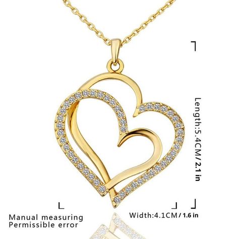 These beautiful double heart necklaces come in three beautiful colors that are sure to impress whoever you choose to give it to. They are the perfect gift for valentines day, anniversary or birthday. Heart Pendant Necklace Gold, Deer Necklace, Crystal Wedding Jewelry, Double Heart Necklace, Heart Shaped Pendant Necklace, Necklace Extender, Pendant Heart, Swarovski Crystal Necklace, Luxury Jewellery