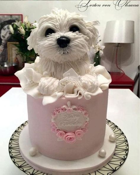 Puppy Cake, Dog Birthday Cake, Dog Cakes, Animal Cakes, Gateaux Cake, Dog Cake, Baby Cakes, Crazy Cakes, Pretty Birthday Cakes