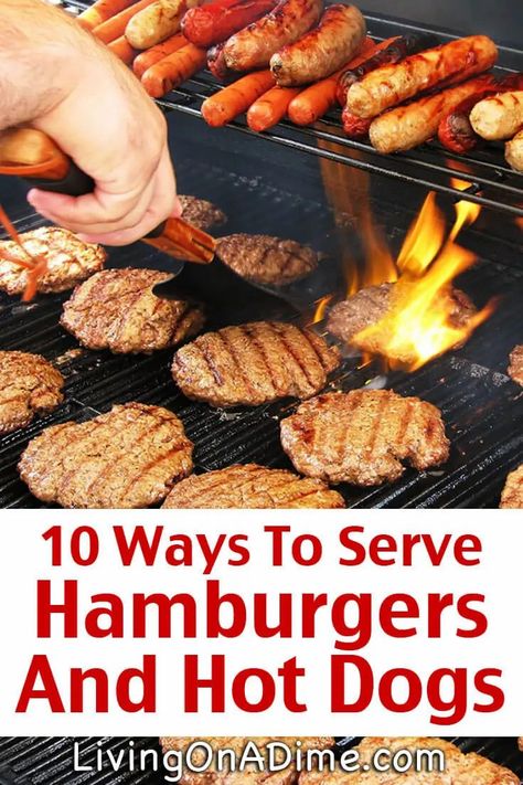 Graduation Menu, Hamburgers And Hot Dogs, Hot Dog Recipes, Hamburger Recipes, Burgers Sandwiches, Backyard Barbecue, On The Grill, Dog Recipes, Salad Dressing Recipes