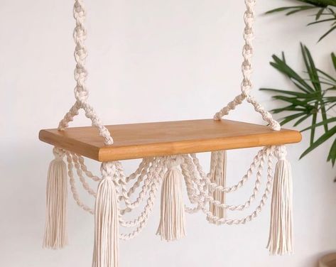 Macrame XL Swing Chair, Macrame Round Swing, Special Design Macrame Swing, Macrame Swing Chair, XL Macrame Handmade Swing, Swing Set - Etsy Australia Macrame Furniture, Macrame Wood, Macrame Hammock, Macrame Swing, Boho Crafts Diy, Swing Design, Macrame Wall Hanging Patterns, Tree Swing, Wooden Swings