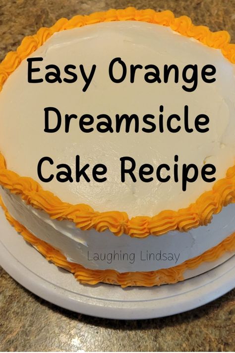 A super easy recipe for orange creamsicle cake using a cake mix! Perfect for summer! Orange Sickle Cake, Dream Cicle Cake, Dreamcycle Cake, Dream Sickle Cake, Orange Dream Cake, Orange Creamsicle Cake Recipe, Orange Dreamsicle Cake Recipe, Dreamsicle Cake Recipe, Orange Dreamsicle Cake