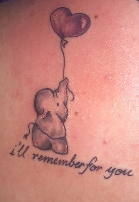 the purple balloon because thats the alzhimers color, an elephant because elephants never forget and "i'll remember for you" because even if he can't remember i will always will Alzheimers Tattoo, Unique Semicolon, Semicolon Tattoos, Tattoo Elephant, Grandma Tattoos, Purple Balloon, Awareness Tattoo, Cool Wrist Tattoos, Remembrance Tattoos