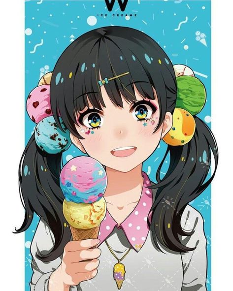 Girl With Ice Cream, Anime Life, Fanarts Anime, Kawaii Art, An Anime, Manga Girl, Interesting Art, Manga Art, Color Splash