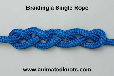 How to braid a single strand - great website for basic knotting  . . . .   ღTrish W ~ http://www.pinterest.com/trishw/  . . . .   #DIY #craft #knot #macrame #bracelet Knot Magic, Animated Knots, Decorative Knots, Paracord Knots, Knot Braid, Rope Braid, Rope Knots, Paracord Projects, Braid Tutorial