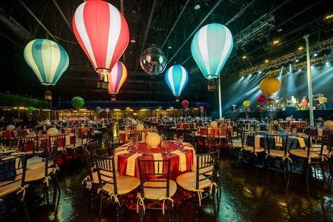 This "Up" meets "Greatest Showman" themed event was Best Buddies annual fundraising gala. Bright colors and playful experiences were around every corner! Dinner Theme Ideas, Charity Work Ideas, Gala Themes, Circus Wedding, Corporate Events Decoration, Corporate Event Design, Circus Theme Party, Gala Ideas, Fundraising Gala