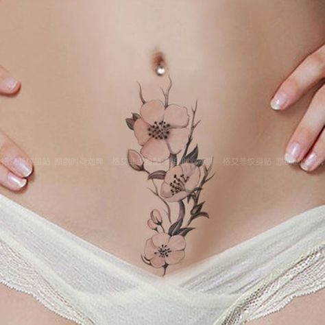 New color flower tattoo paste waterproof woman long-lasting caesarean section scar paste sexy simulation vertical scar tattoo Belly Tattoos For Women, Color Flower Tattoo, Lower Stomach Tattoos For Women, Belly Button Tattoos, Lower Belly Tattoos, Belly Button Tattoo, Small Belly, Tummy Tattoo, Button Tattoo