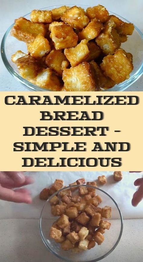 Indulge in a delightful treat with this simple and delicious caramelized bread dessert recipe. Toasted bread cubes are coated in a sweet caramel sauce and make the perfect after-dinner snack or sweet breakfast indulgence. Toasted Bread, Sweet Snacks Recipes, Caramel Sauce, Sweet Breakfast, What To Make, Dessert Recipe, Desert Recipes, Sweet Snacks, Easy Desserts